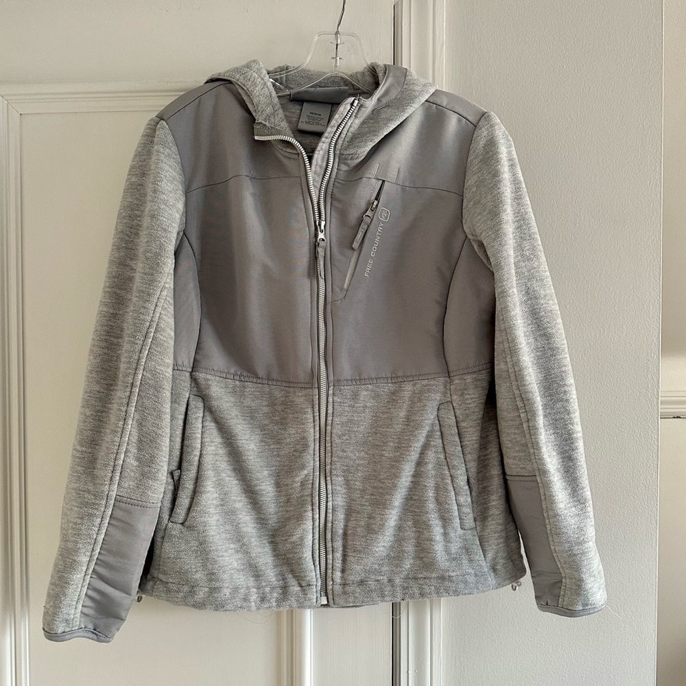 Free Country Gray Zip-Up Jacket Size Medium